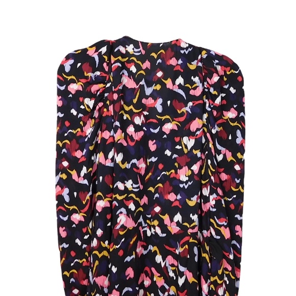 A.L.C. Tianna Long Sleeve Vacation Holiday Wrap Dress in Coral Multi size 10 - Picture 4 of 8